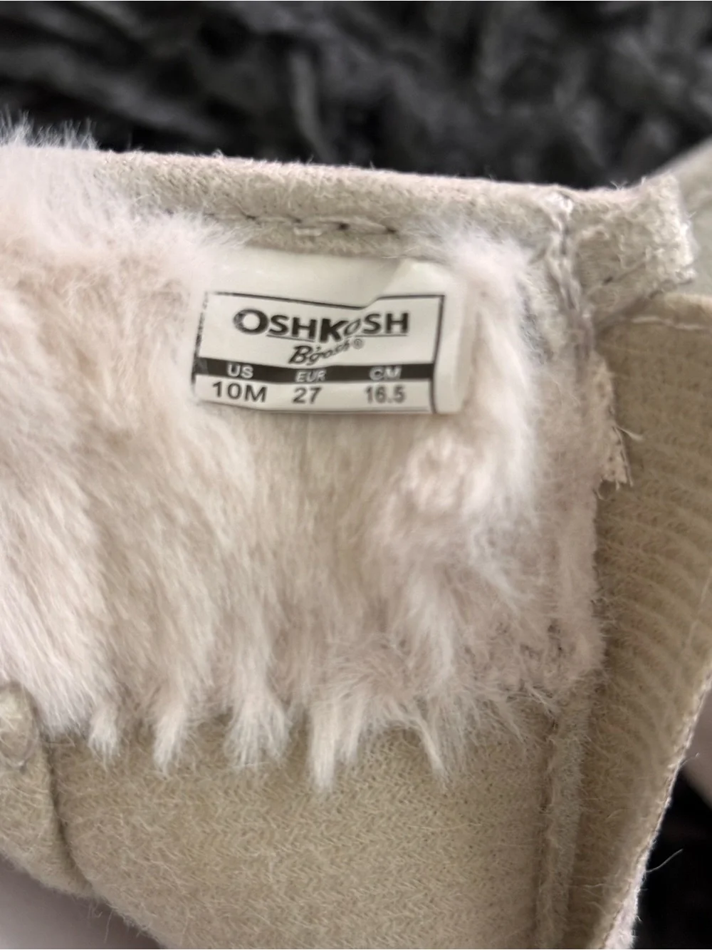 OshKosh B'gosh Beige Boots with Gold Dots